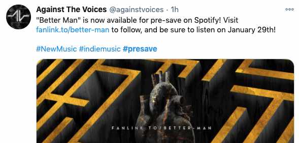 against the voices twitter pre save on spotify